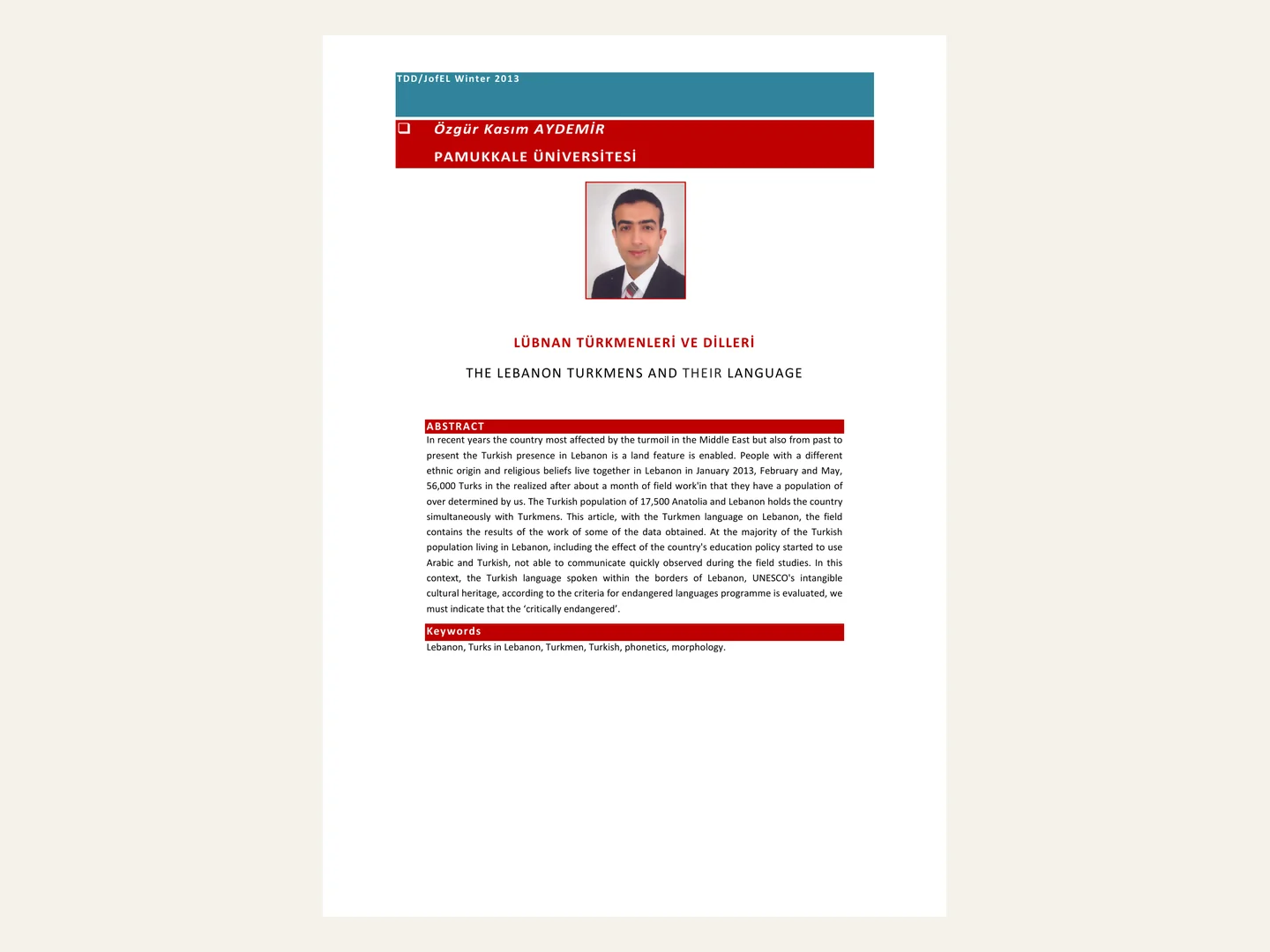 Lübnan Türkmenleri ve Dilleri